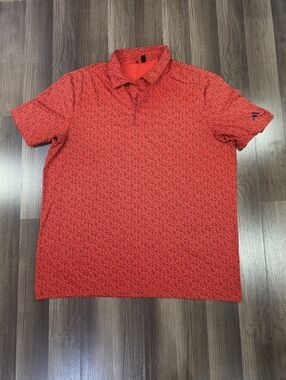 Adidas Lightweight All-Over Floral Print Short-Sleeve Stretch Golf Shirt. XL